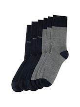 TOM TAILOR Herren Sechserpack Socken, blau, Streifenmuster, Gr. 43-46