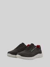 TOM TAILOR Herren Sneaker aus strukturiertem Lederimitat, schwarz, Uni, Gr. 41