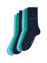 TOM TAILOR Damen Basic Socken im Sechserpack, blau, Uni, Gr. 39-42