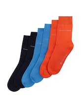 TOM TAILOR Damen Basic Socken im Sechserpack, blau, Uni, Gr. 35-38