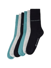 TOM TAILOR Damen Basic Socken im Sechserpack, grau, Uni, Gr. 39-42