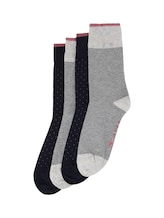 TOM TAILOR Damen Viererpack Socken mit Allover-Print, grau, Muster, Gr. 35-38