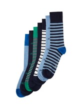 TOM TAILOR Herren 7er-Set Socken, blau, Muster, Gr. 39-42