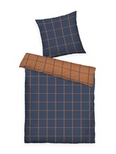 TOM TAILOR Unisex Flanell Bettwäsche, 2-teilig, 135x200/80x80 cm, blau, Kariert, Gr. 135X200