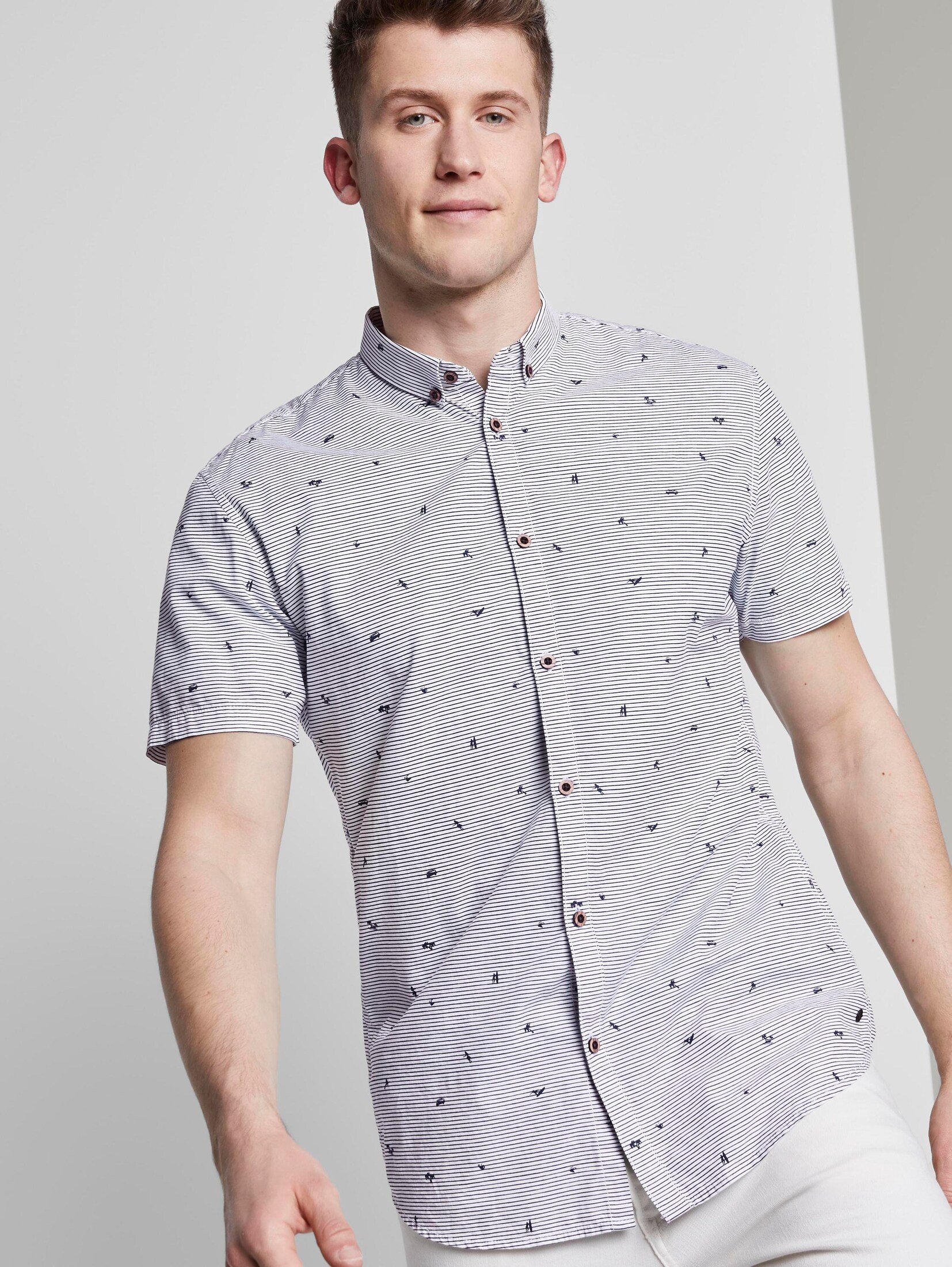 Gepunktetes Hemd (blau) - von TOM TAILOR Denim