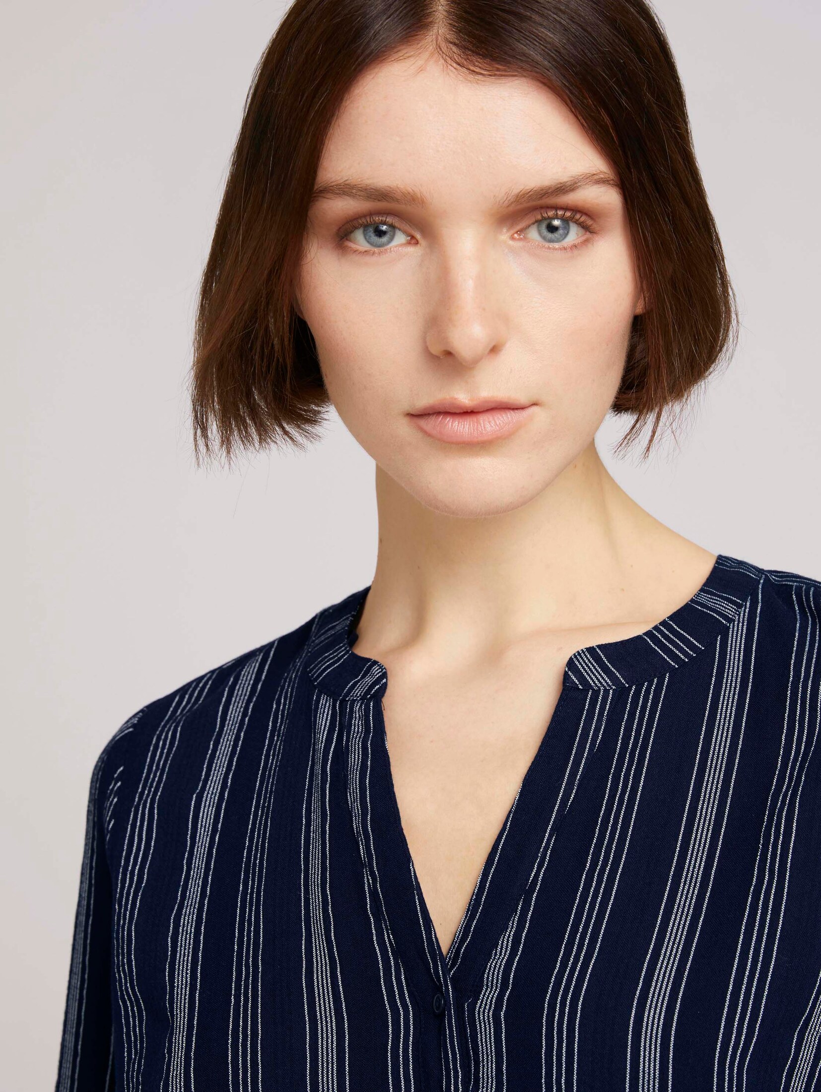 Gestreifte Tunika mit Bio-Baumwolle (blau) - von TOM TAILOR Denim