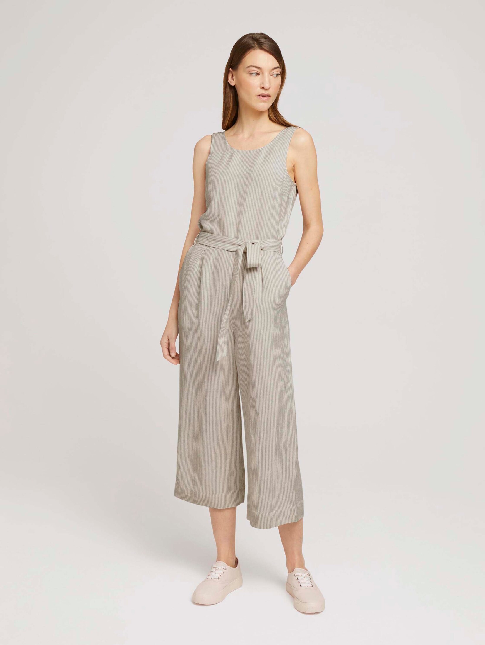 Lockerer Jumpsuit mit Leinen (weiß) von TOM TAILOR