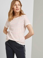 Gestreiftes T-Shirt mit Spitzendetails - Frauen - Red Mid Blue White Stripe Gestreiftes T-Shirt mit Spitzendetails - Frauen - Red Mid Blue White Stripe - 5 - TOM TAILOR Denim