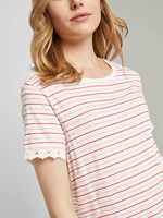 Gestreiftes T-Shirt mit Spitzendetails - Frauen - Red Mid Blue White Stripe Gestreiftes T-Shirt mit Spitzendetails - Frauen - Red Mid Blue White Stripe - 9 - TOM TAILOR Denim