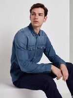 Dezent gemustertes Jeanshemd - Männer - Stone Blue Denim Dezent gemustertes Jeanshemd - Männer - Stone Blue Denim - 5 - TOM TAILOR Denim