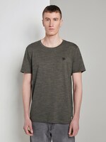 Textured T-shirt - Men - olive new space dye Textured T-shirt - Men - olive new space dye - 1 - TOM TAILOR Denim