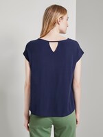 Shirt mit Schlüsselloch-Öffnung hinten - Frauen - True Dark Blue Shirt mit Schlüsselloch-Öffnung hinten - Frauen - True Dark Blue - 2 - TOM TAILOR Denim