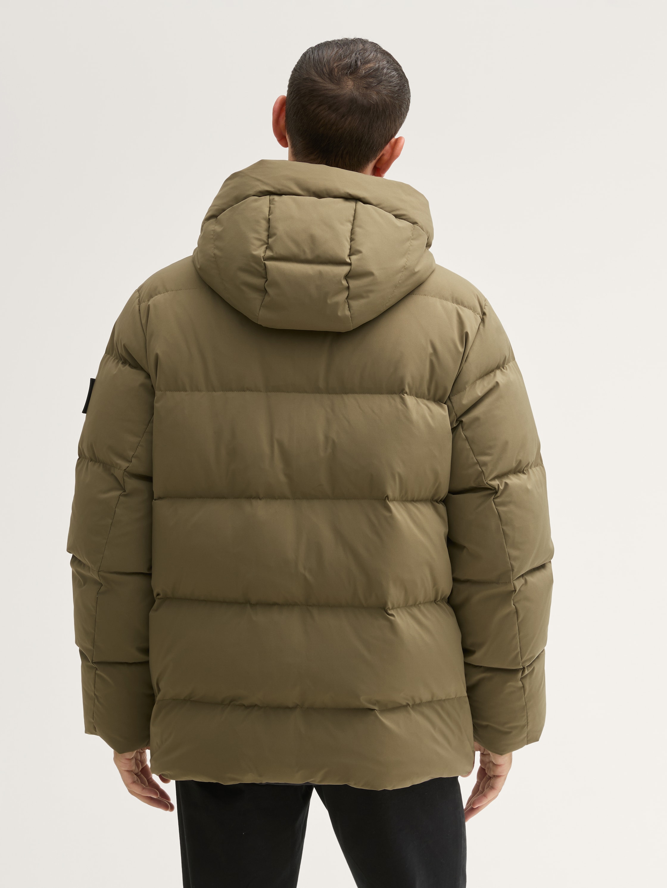 Olive green puffer jacket mens on sale