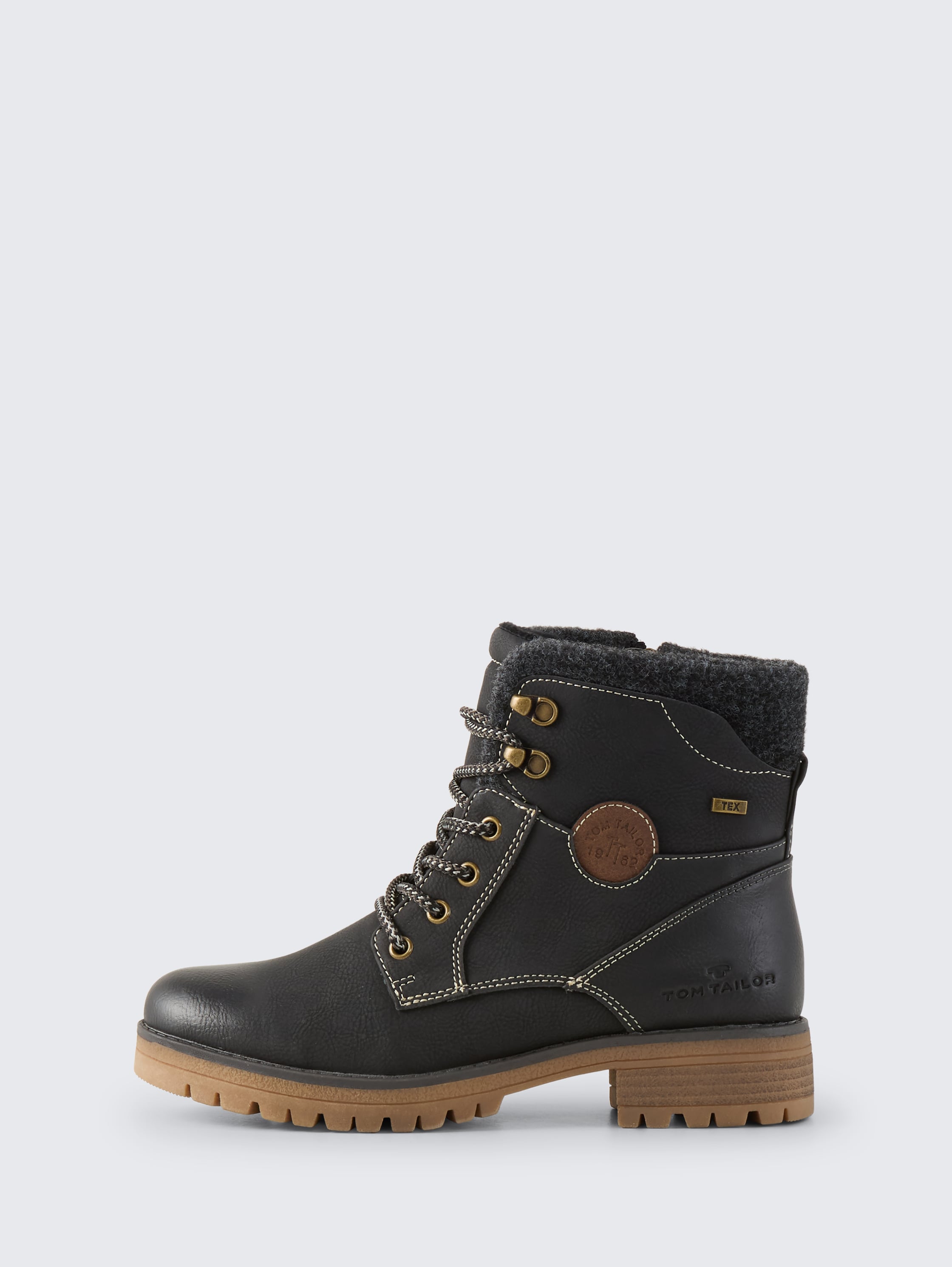 Lined faux leather ankle boots by Tom Tailor