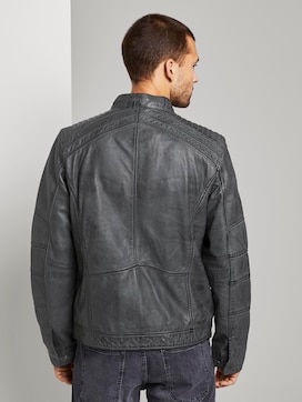Biker-style leather jacket - 2 - TOM TAILOR