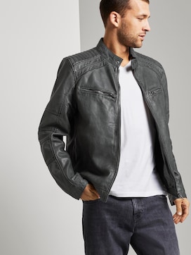 Biker-style leather jacket - 5 - TOM TAILOR