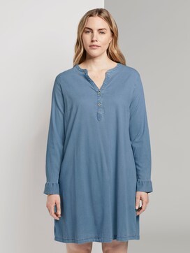 blue chambray shirt dress