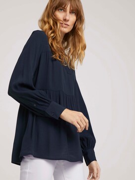 Tunic blouse with flounces - 5 - TOM TAILOR