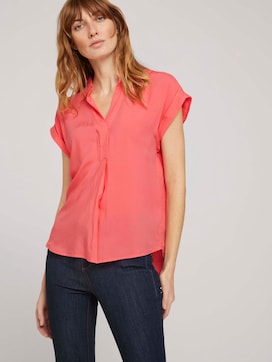 Short-sleeved blouse with a collar - 5 - TOM TAILOR