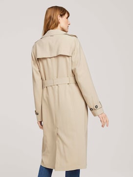 flowing trench coat with a fabric belt - 2 - TOM TAILOR