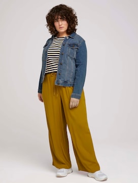 Wide fabric trousers with an elastic waistband - 3 - My True Me