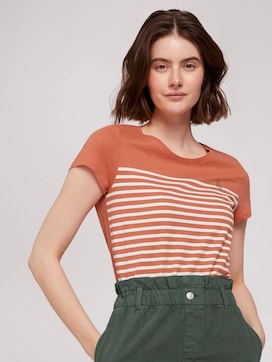 Striped t-shirt with embroidery - 5 - TOM TAILOR Denim