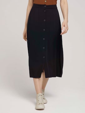 Midi skirt with a button tab - 1 - TOM TAILOR Denim