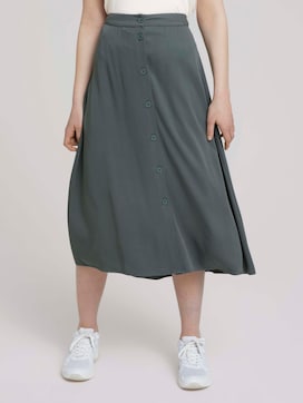 Midi skirt with a button tab - 1 - TOM TAILOR Denim