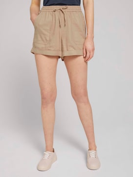 Relaxed-fit shorts with linen - 1 - TOM TAILOR Denim