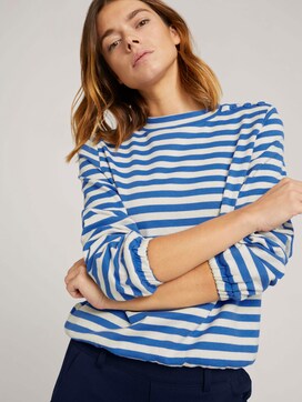 Striped sweatshirt with a button tab - 5 - TOM TAILOR Denim