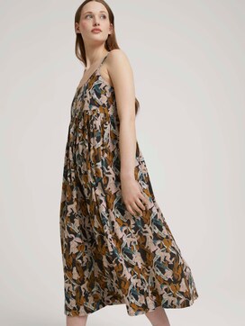 Printed organic cotton midi dress with shoulder straps - 5 - TOM TAILOR Denim