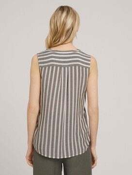 Sleeveless striped blouse - 2 - TOM TAILOR