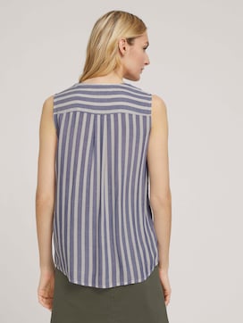 Sleeveless striped blouse - 2 - TOM TAILOR
