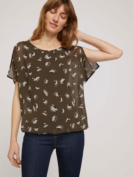 Vloeiende blouse in een materiaalmix - 5 - TOM TAILOR