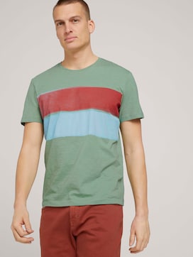 T-shirt with a coloured stripe made of organic cotton - 5 - TOM TAILOR