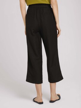 Pleated culotte trousers with linen - 2 - TOM TAILOR