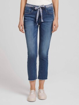 Alexa Slim Jeans 7/8 met strikceintuur - 1 - TOM TAILOR