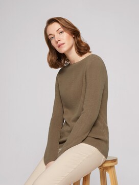 Ribbed sweater with organic cotton - 5 - TOM TAILOR