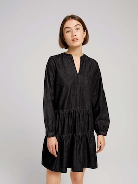 Blouse dress with flounces made of sustainable jersey - 5 - TOM TAILOR Denim
