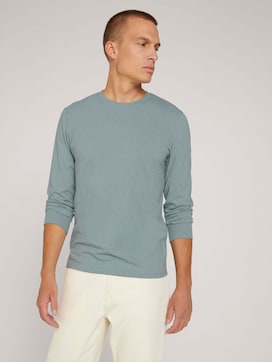Long-sleeved shirt in a melange look - 5 - TOM TAILOR