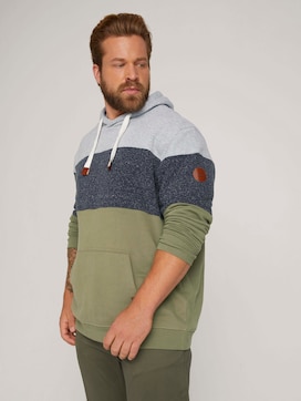 hoodie with colour blocking - 5 - Men Plus
