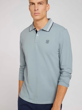 Long-sleeved polo shirt with embroidery - 5 - TOM TAILOR