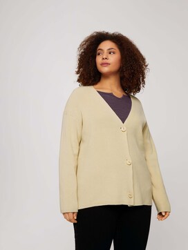 Plus - a short cardigan made of organic cotton with a rib texture - 5 - My True Me