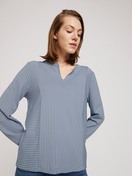 Striped blouse with dividing seams - 5 - TOM TAILOR