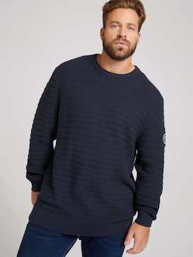 strukturierter Pullover - 5 - Men Plus