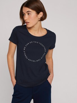 Basic T-Shirt mit Logoprint - 5 - TOM TAILOR Denim