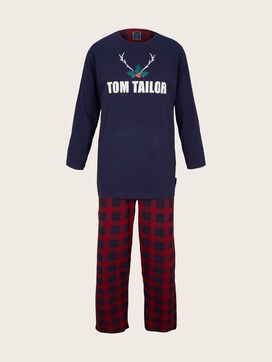 Weihnachtliches Pyjama Set mit Muster und Logo-Print - 7 - TOM TAILOR