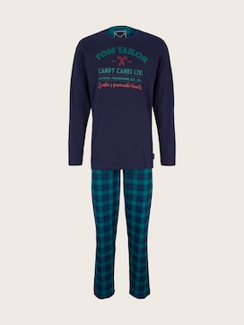Weihnachtliches Pyjama Set mit Muster und Logo-Print - 7 - TOM TAILOR