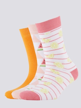 Gedessineerde sokken in drie Pack - 7 - TOM TAILOR