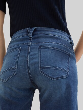 TOM TAILOR Denim Pantaloni Larghi Donna: Modello Cilindrico Con Cuciture Decorative, Vita Elastica - 2
